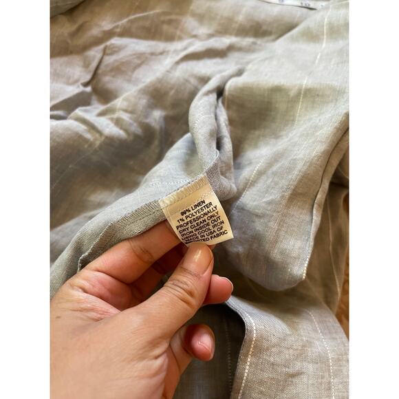 Vintage 80s linen power suit grey with open blazer and‎ pants size 24 - Picture 6 of 11